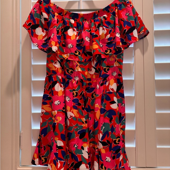 Colorful Floral Off-Shoulder Romper Size M - Picture 4 of 5